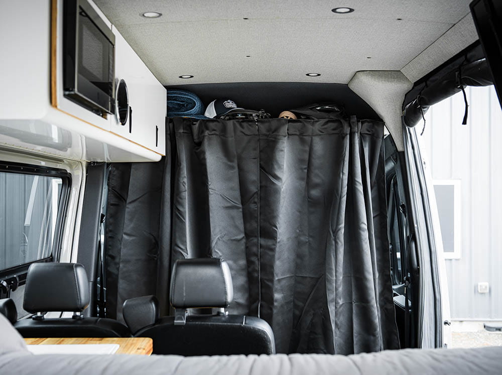 Sprinter Van Headliner Shelf Curtain Rod