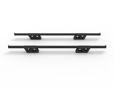 Front view of Heavy Duty High Bar Kit in low mode, with overhang crossbars