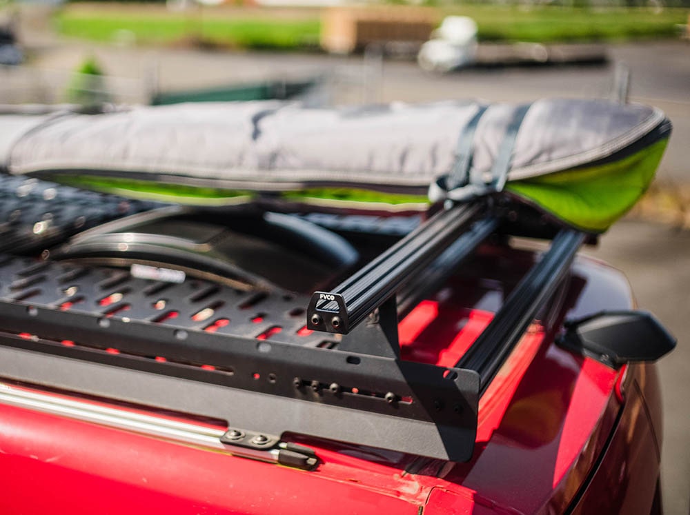 High bar kit for FVC roof racks for carrying gear above the fan