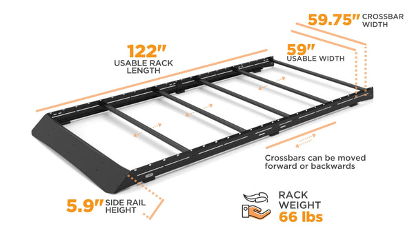 Promaster 136" Low Pro Roof Rack Dimensions