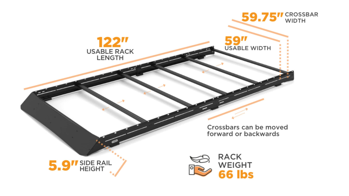 Promaster 136 Low Pro Roof Rack Dimensions