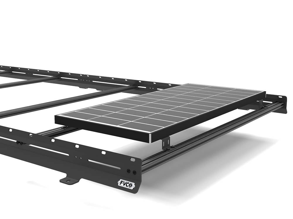 Solar panel brackets used in a raised-mount position