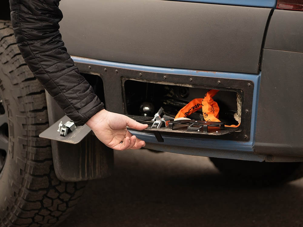 Sprinter Rear Panel Locker Sprinter Rear Panel Storage Locker | Flatline Van Co.