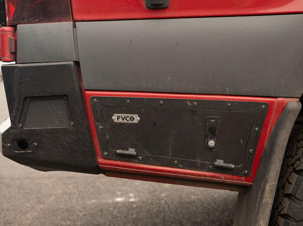 Sprinter Rocker Storage Locker Sprinter Rear Panel Storage Locker | Flatline Van Co.