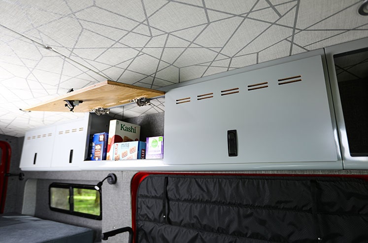 Sprinter Van Cabinets - Grey with door open