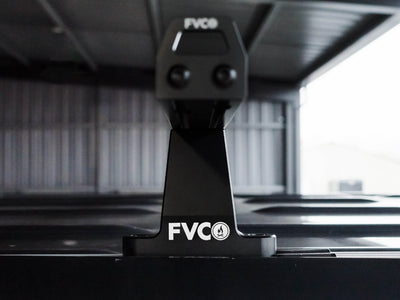 Close up of Sprinter Van Crossbar Roof Rack tower