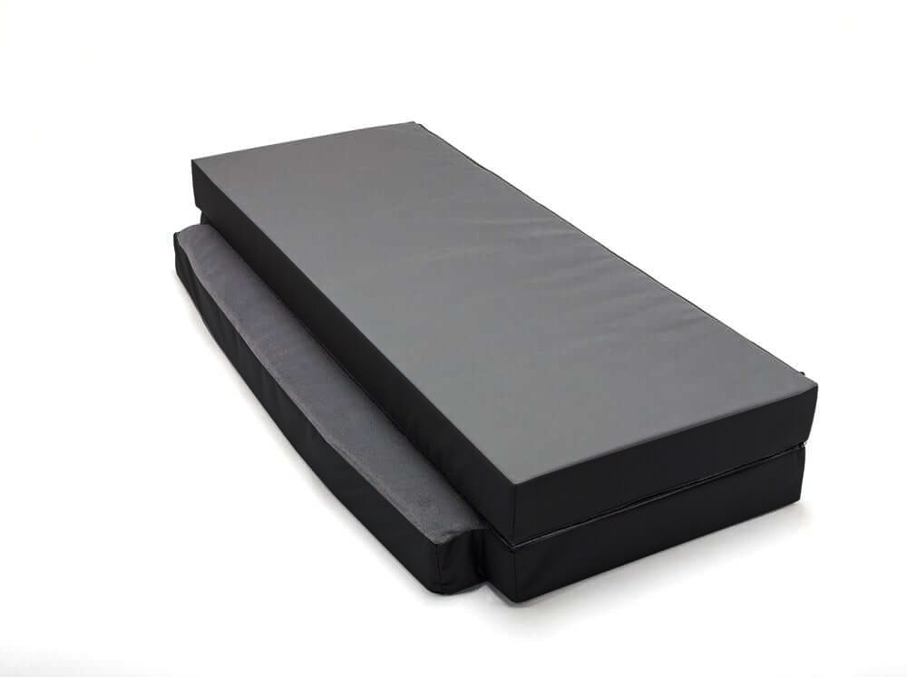 cut in half mattress with Velcro strips and seamless fold for van futon