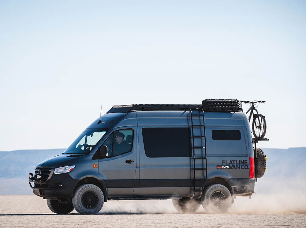 Mercedes Sprinter camper van with Wheel Wrap Side Ladder