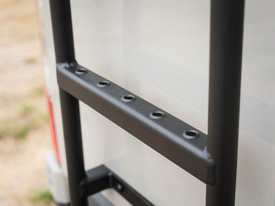 Detail view of dimples designed for traction on Sprinter rear ladder