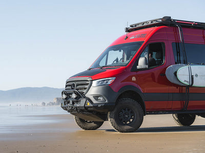 Sprinter camper van on the Oregon coast