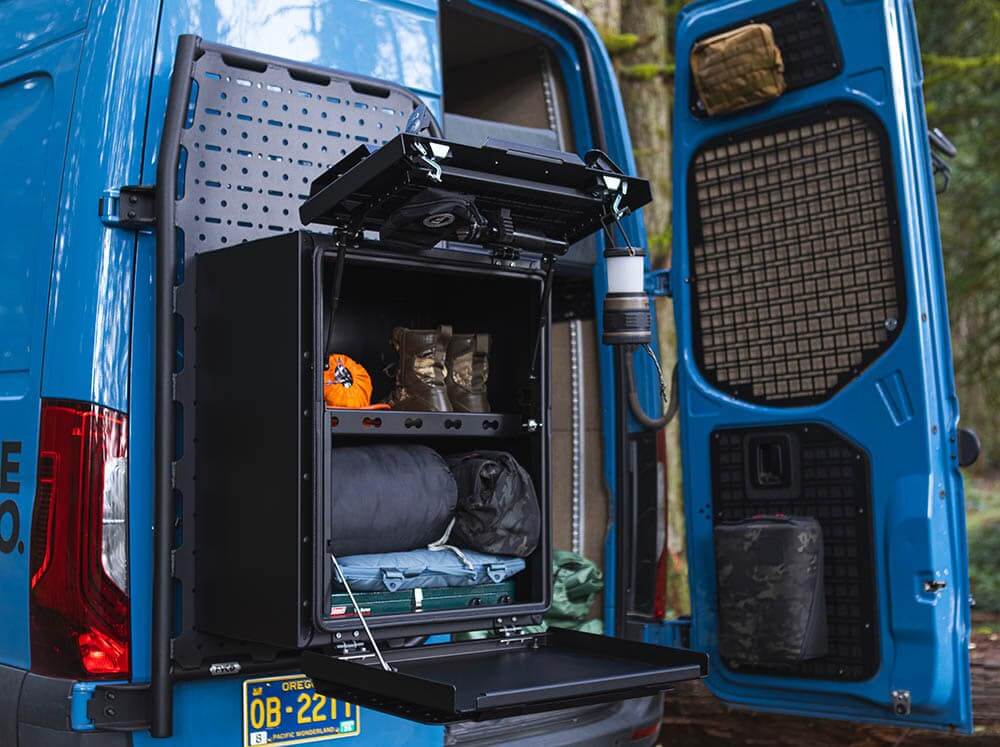 Van Rear Netstorage Van Rear Storage Box | Flatline Van Co.
