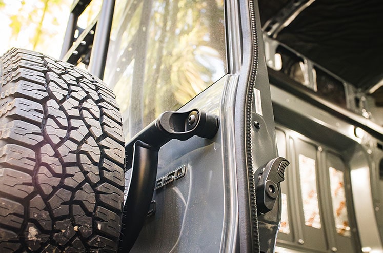 Transit Rear Ladder + Tire Carrier | Flatline Van Co.