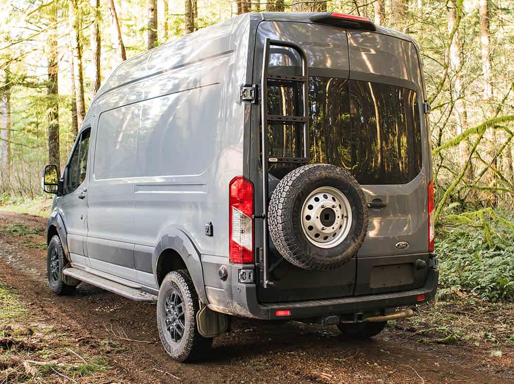 Rear Ladder and Tire Carrier for Ford Transit Vans