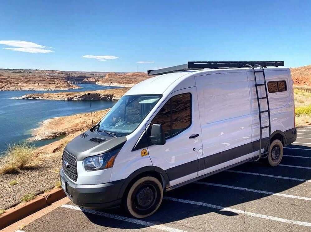 Transit Side Ladder | Mid Roof | Flatline Van Co.