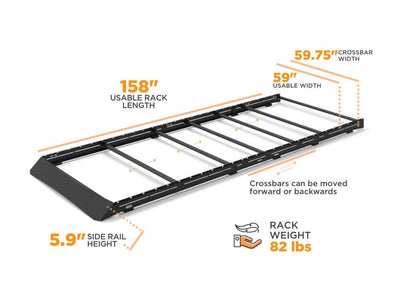 Promaster 159 EXT Low Pro Roof Rack Dimensions