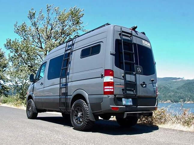 Sprinter Van Rear Ladder - Flatline Van Co.