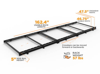Sprinter 170" Low Pro Roof Rack Dimensions