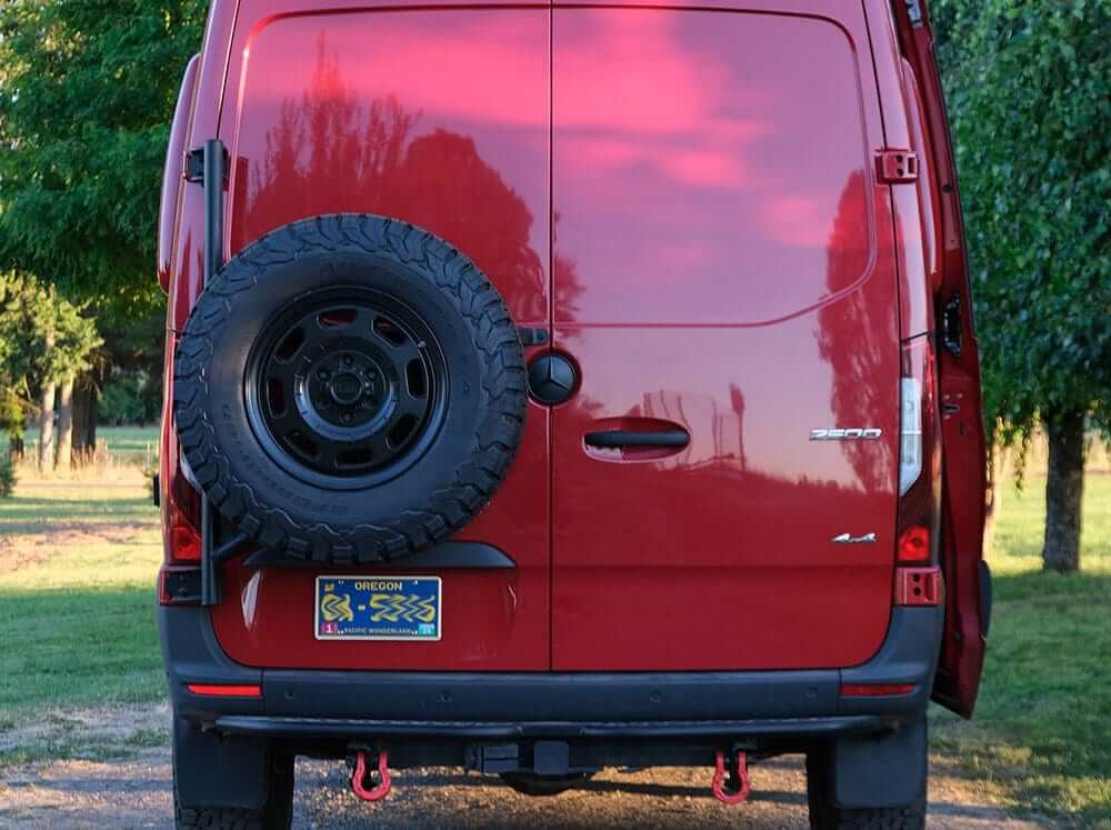 Sprinter Van Rear Tire Carrier | Flatline Van Co.
